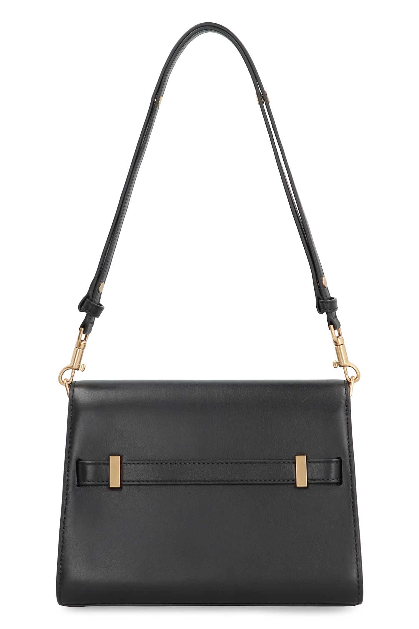 Shop Tory Burch Lee Radziwill Leather Shoulder Bag In Black