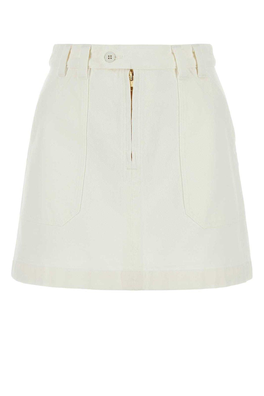 Shop Apc Sarah Denim Mini Skirt In White