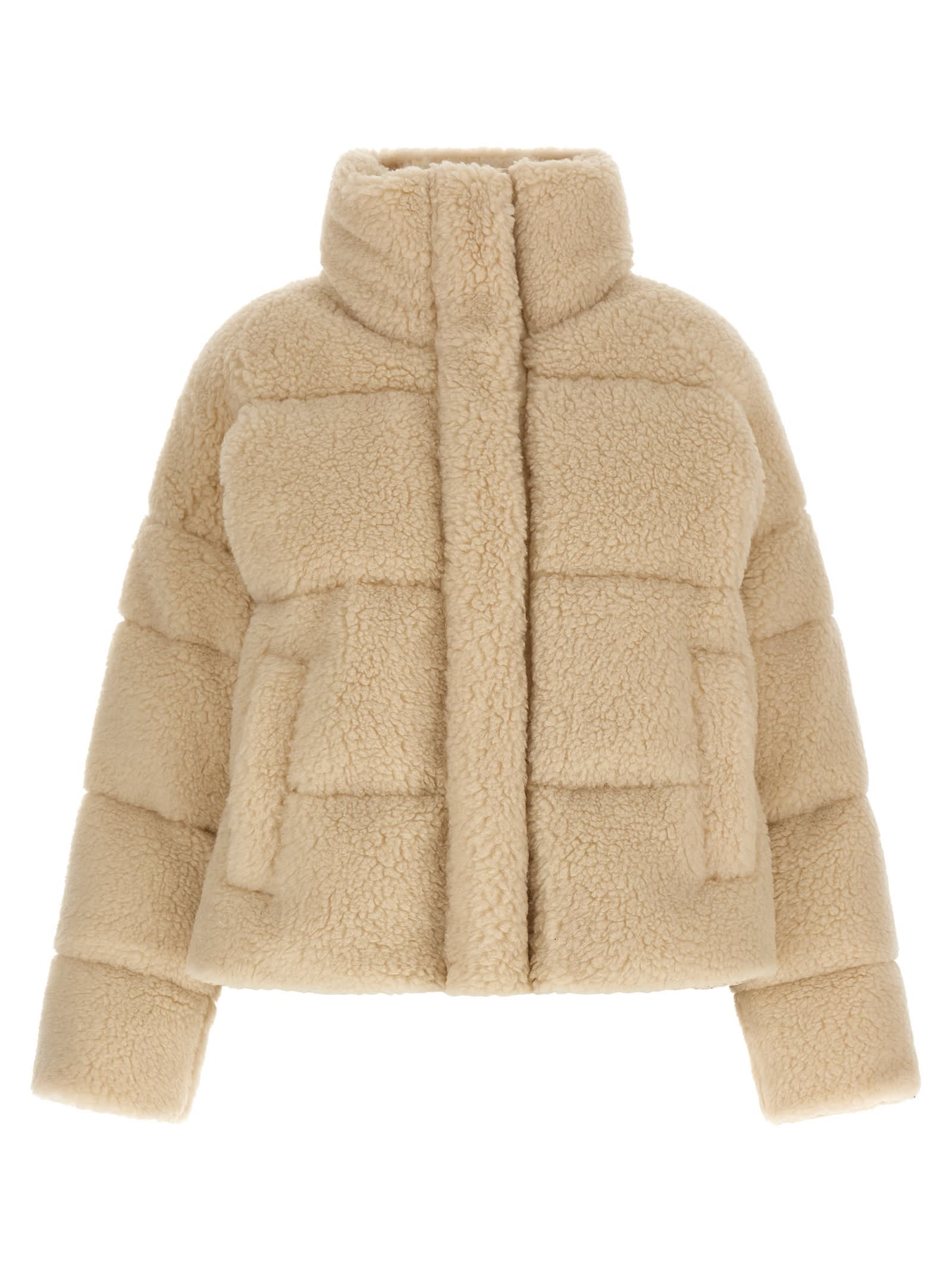Weekend Max Mara Alfredo Down Jacket In Sand