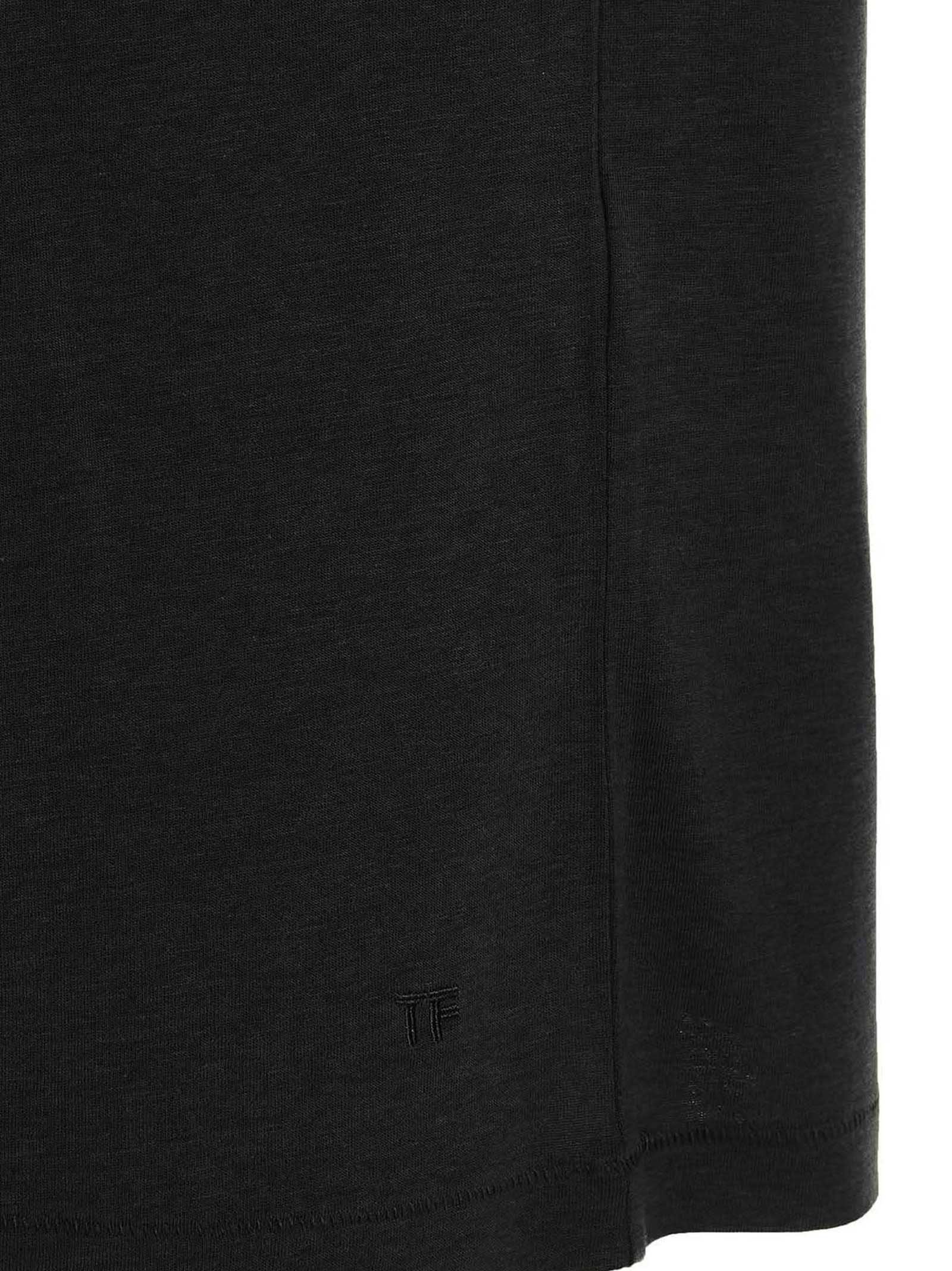 Shop Tom Ford Cotton Lyocell T-shirt In Black