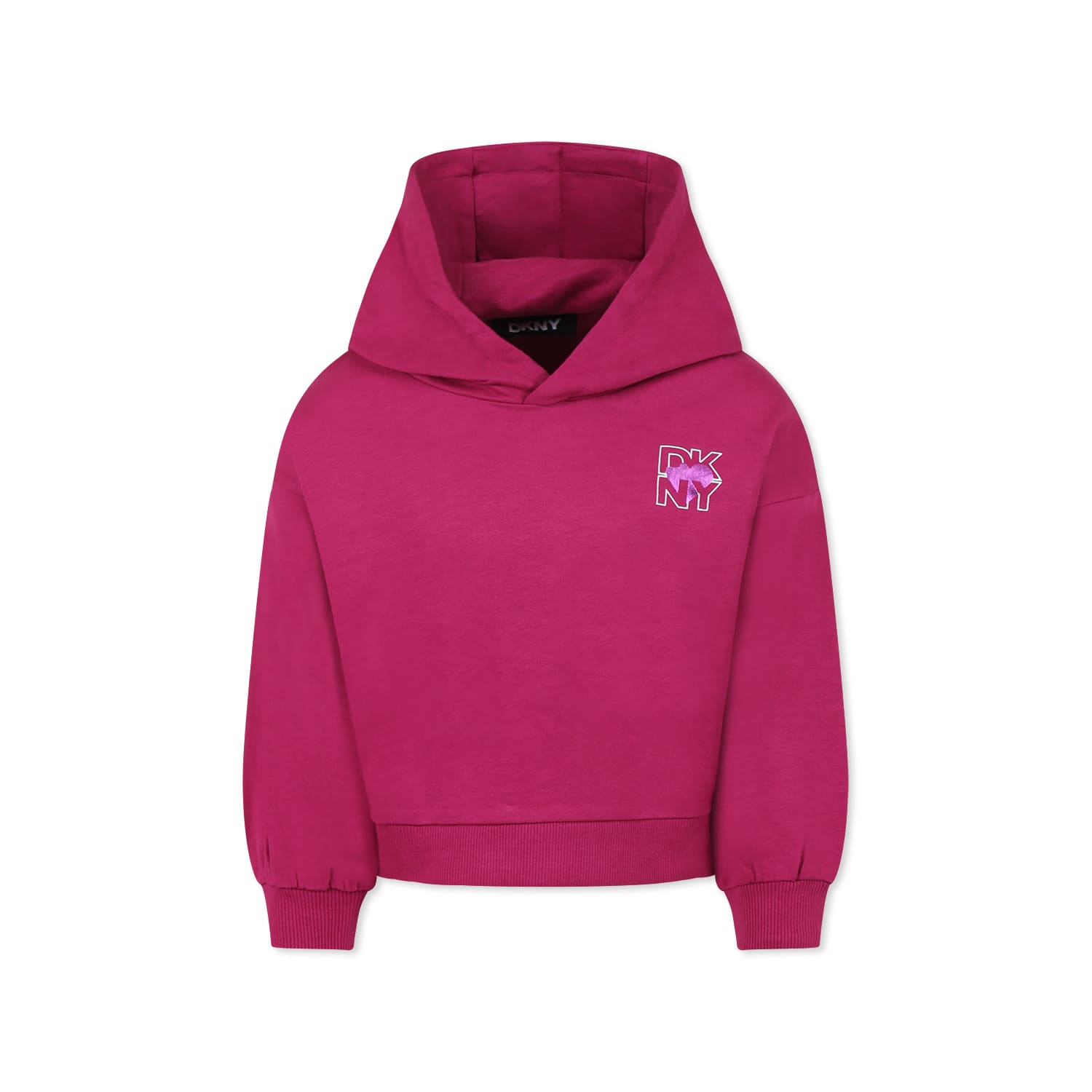 Dkny Logo-print Hoodie In Fuchsia