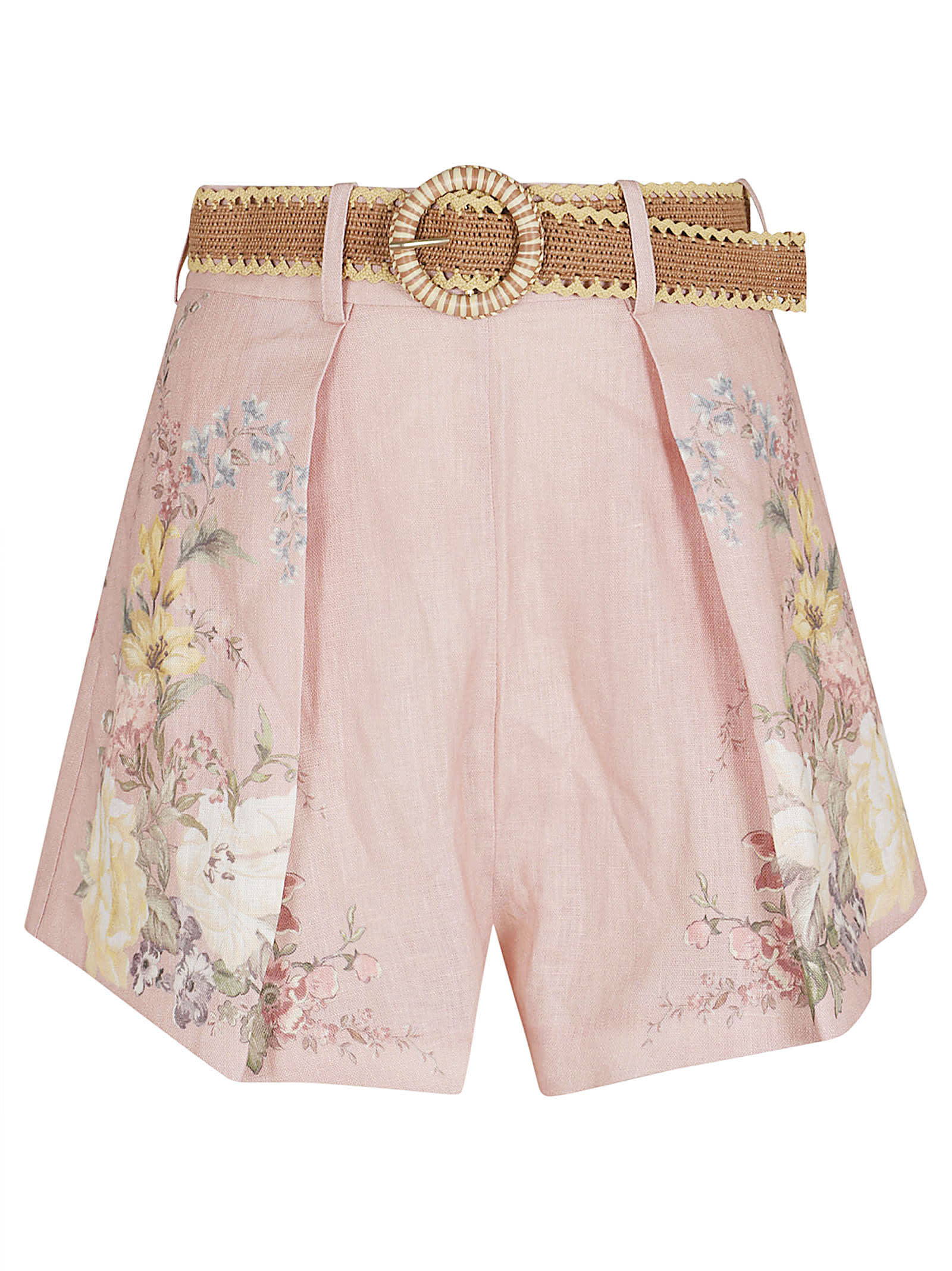 Shop Zimmermann Waverly Tuck Short In Rosa