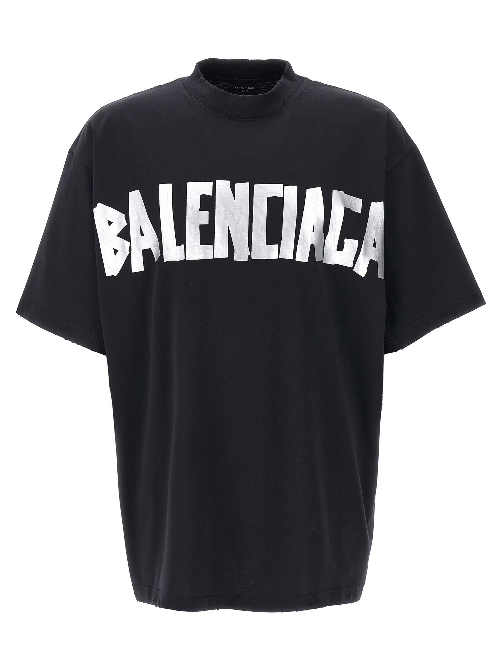 Shop Balenciaga New Tape Type T-shirt In Faded Black