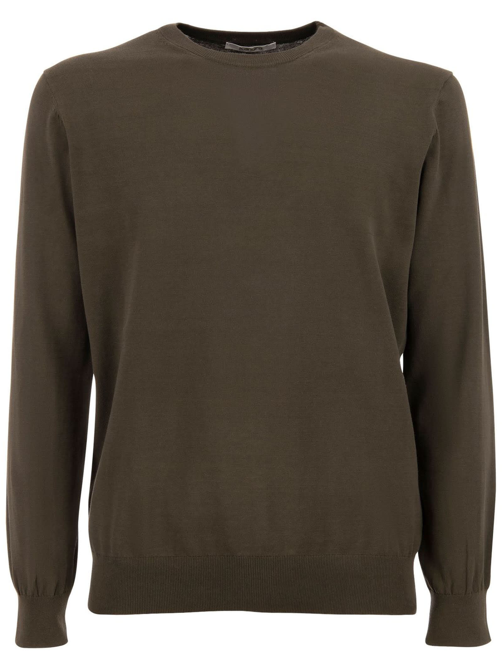 Shop Kangra Brown Cotton Ribbed Sweater