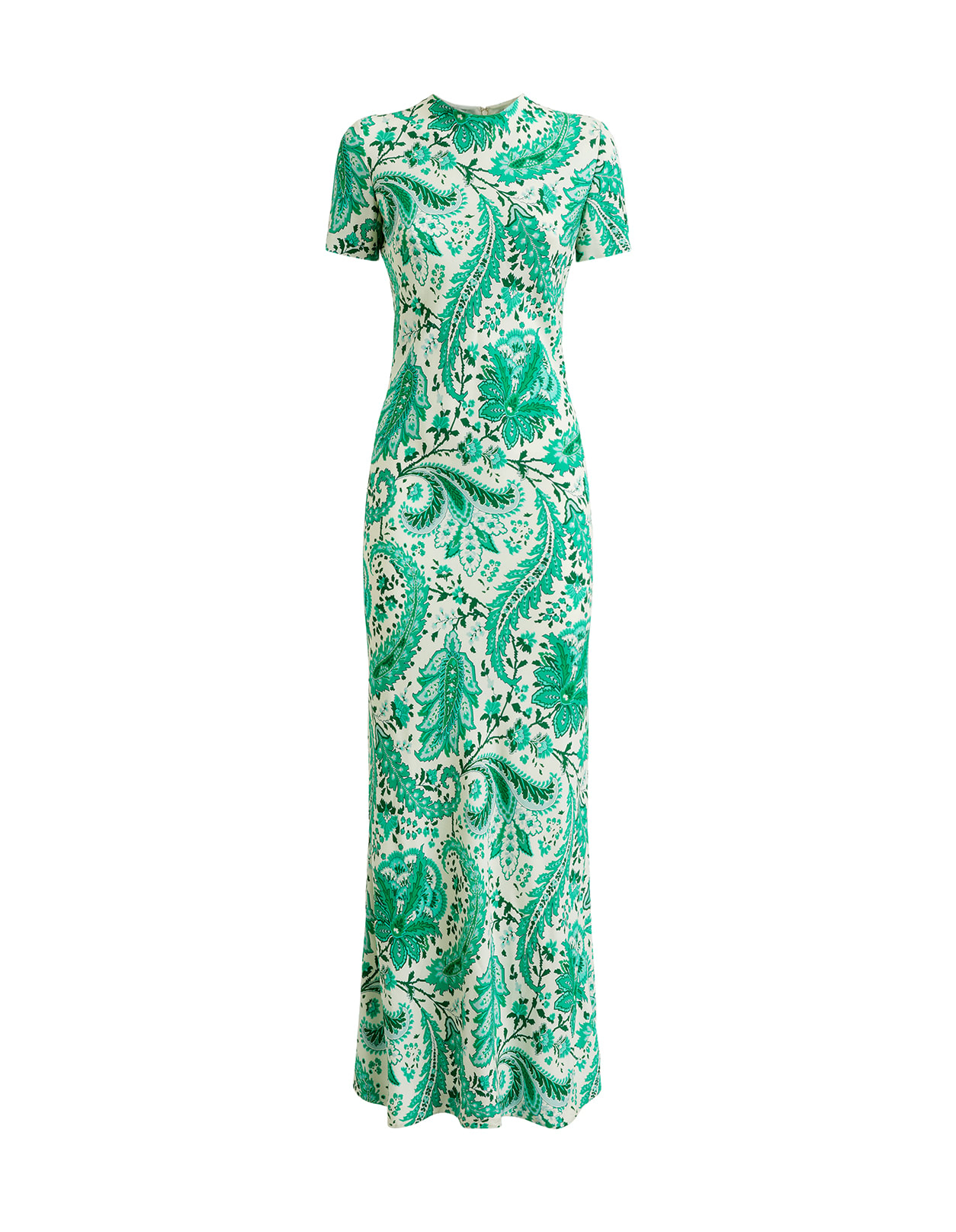 Etro Green Ramage Floral Paisley Long Dress