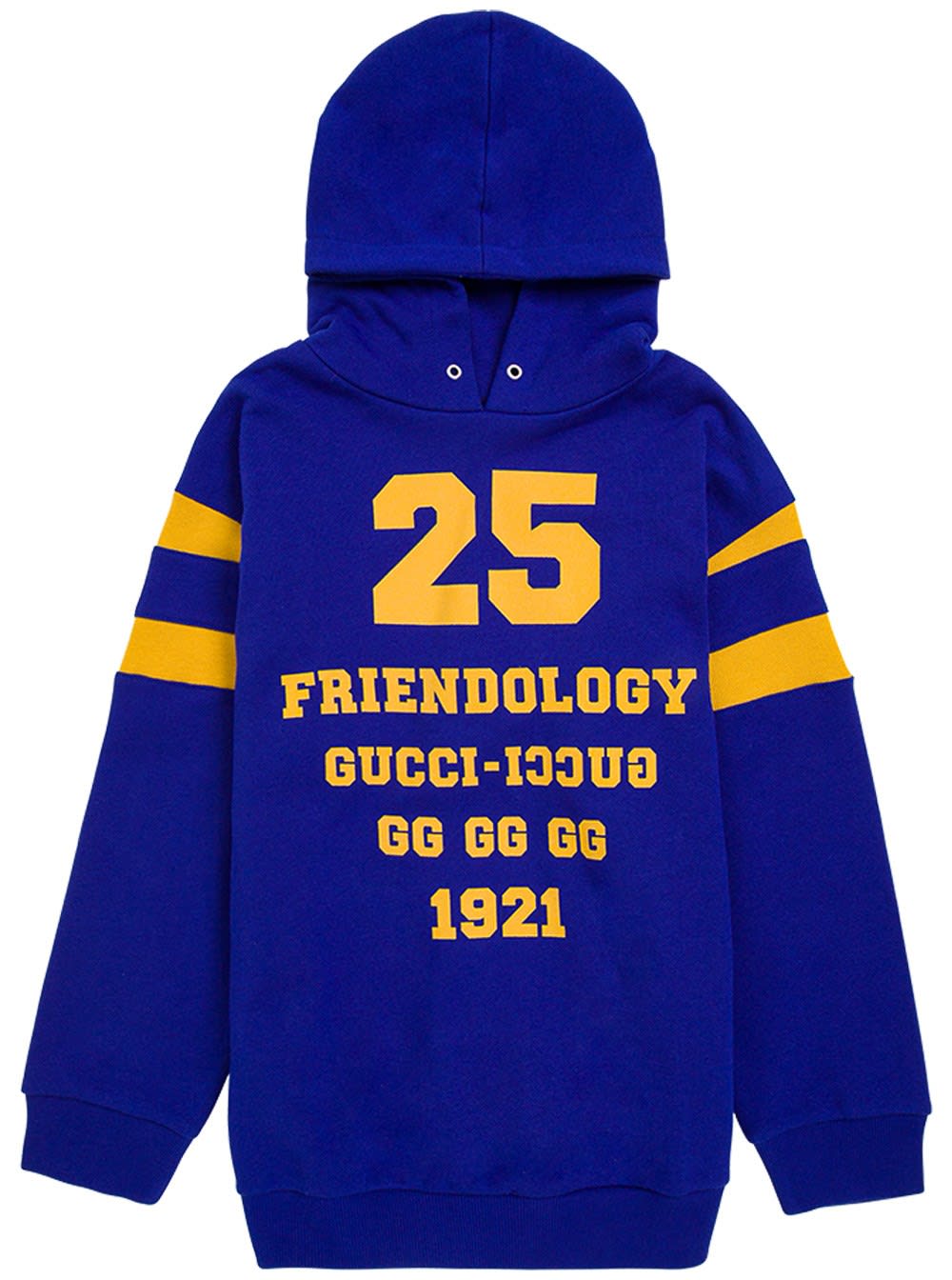 Gucci Blue Cotton Hoodie With Print