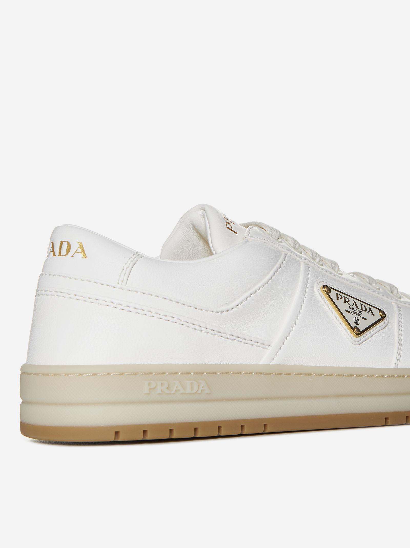 Prada Downtown Bold Lace-up Sneakers In White
