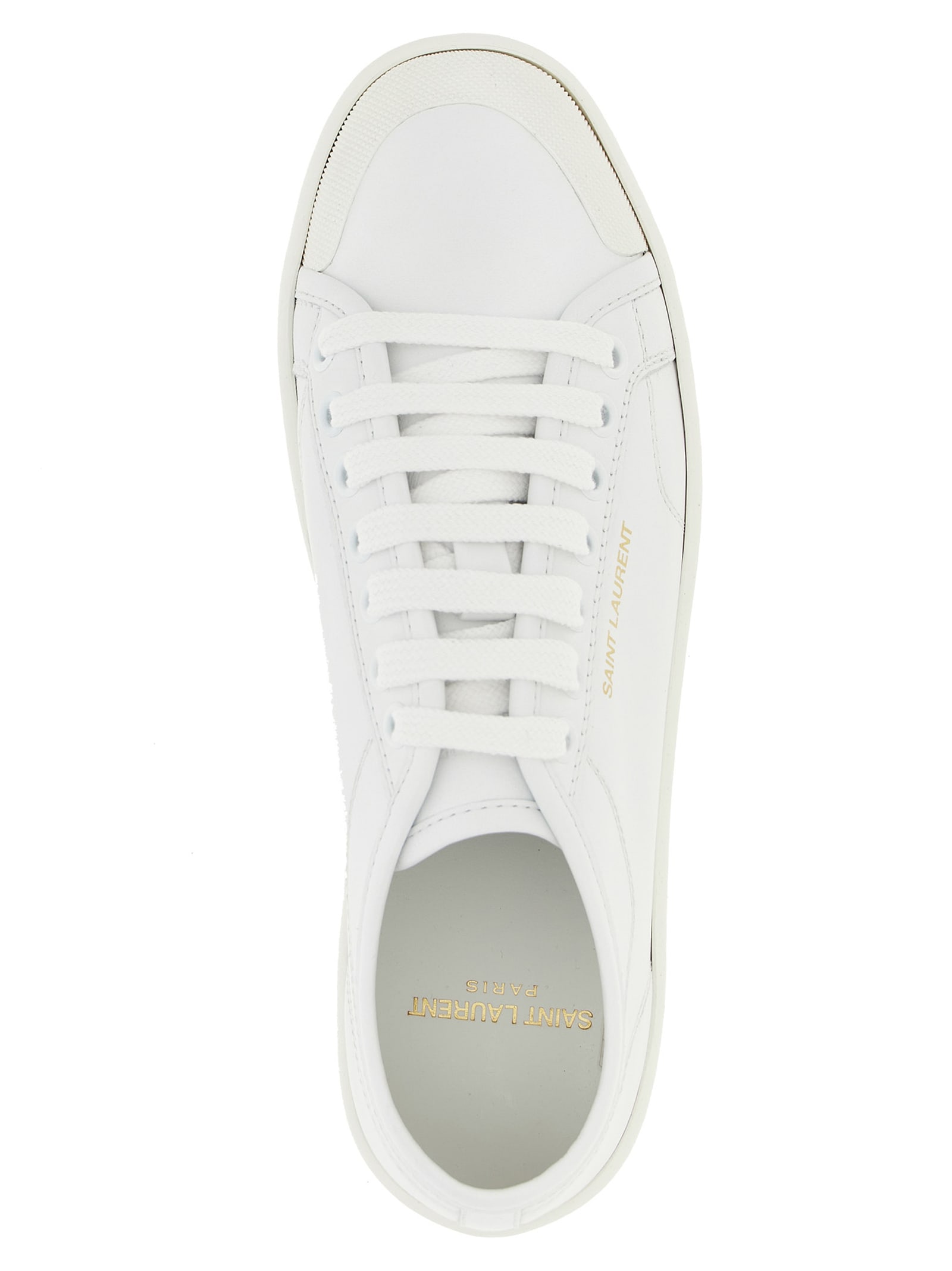 Saint Laurent Andy Low-top Leather Sneakers In White