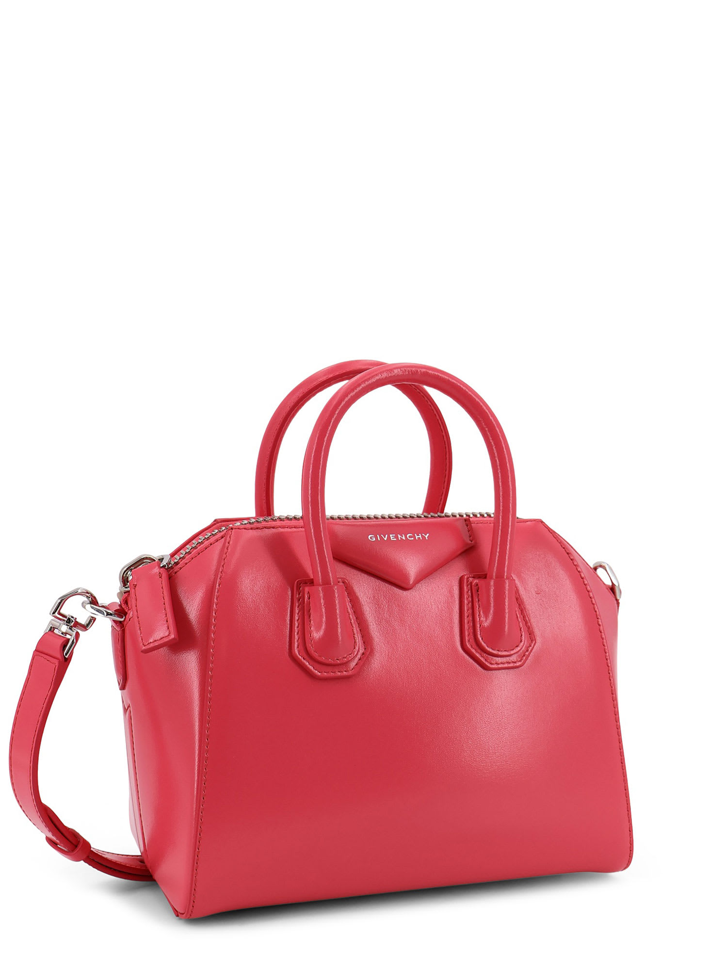 Givenchy Antigona Mini Leather Crossbody Bag In Red