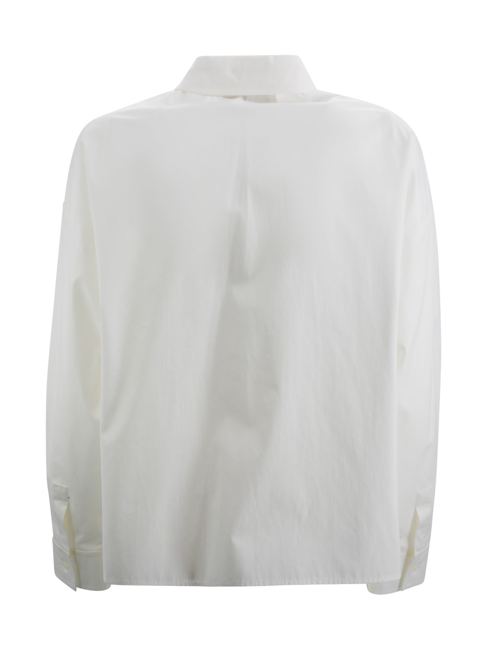 Shop Weekend Max Mara Cotton Carter Shirt In Bianco