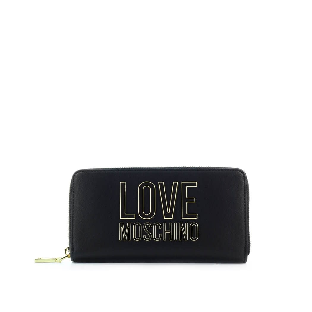 Love Moschino Bonded Black Gold Large Wallet