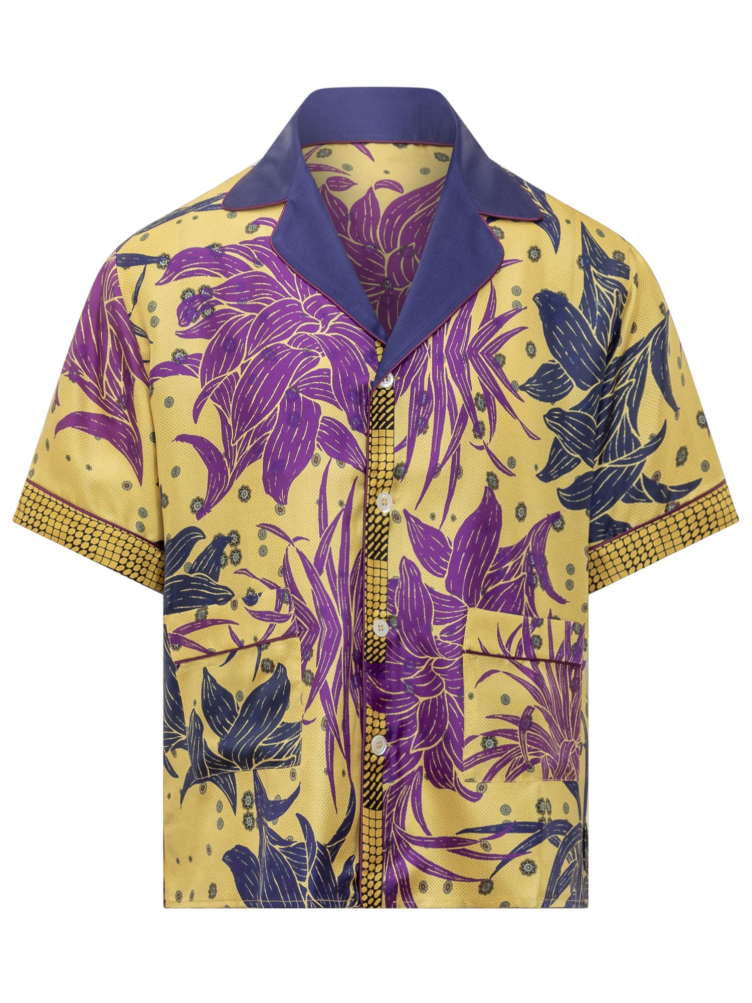Shop Pierre-louis Mascia Silk Shirt In Giallo Fantasia