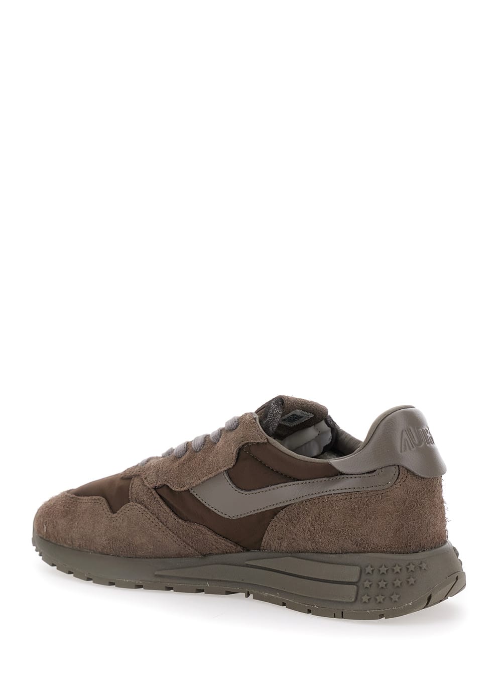 Autry Reelwind Brown Low Top Sneakers With Logo Patch Ontongue And Side In Suede Man