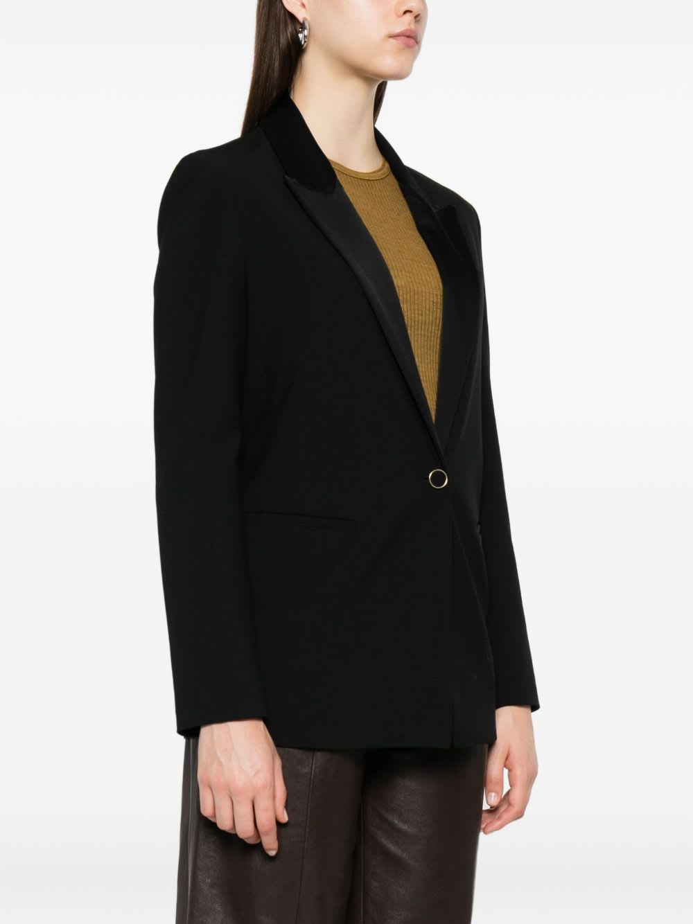 Forte Forte Long Sleeve Blazer Peak Lapels Design In Black