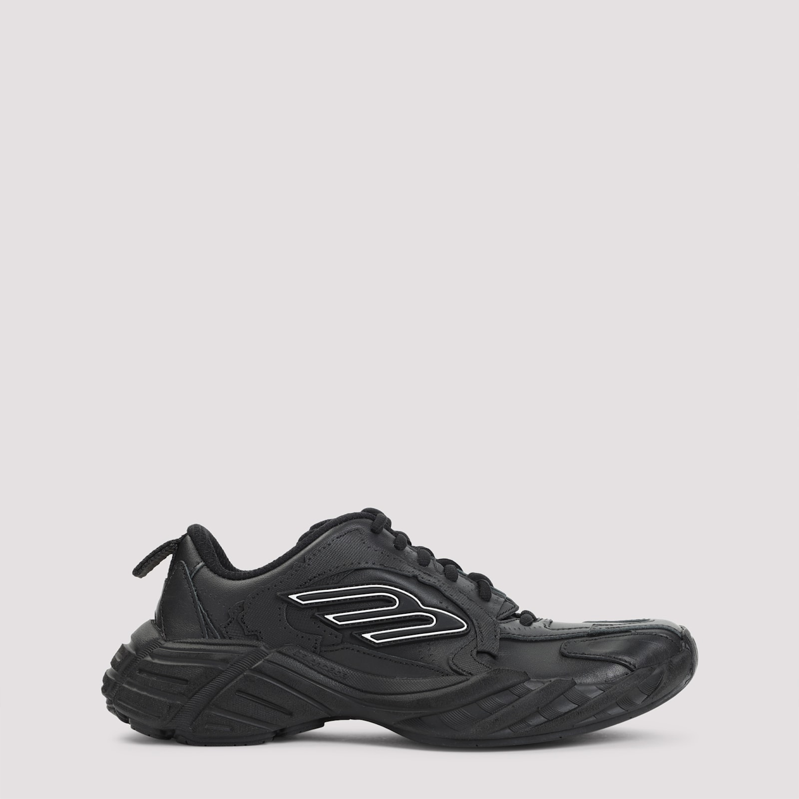 Balenciaga Monday Leather And Fabric Low-top Sneakers In Black