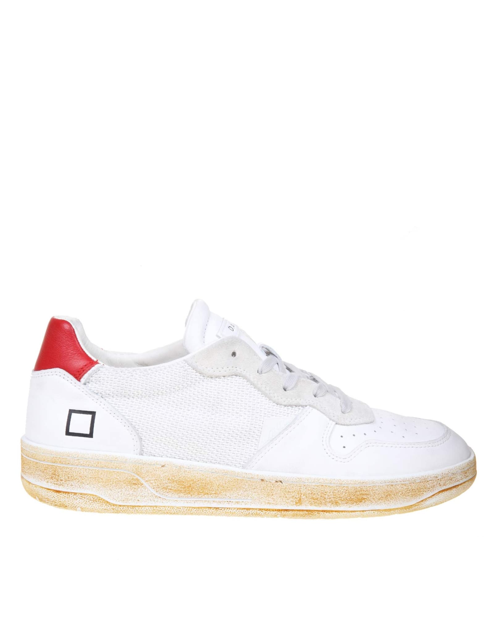 D.a.t.e. Court Snakers In White Leather
