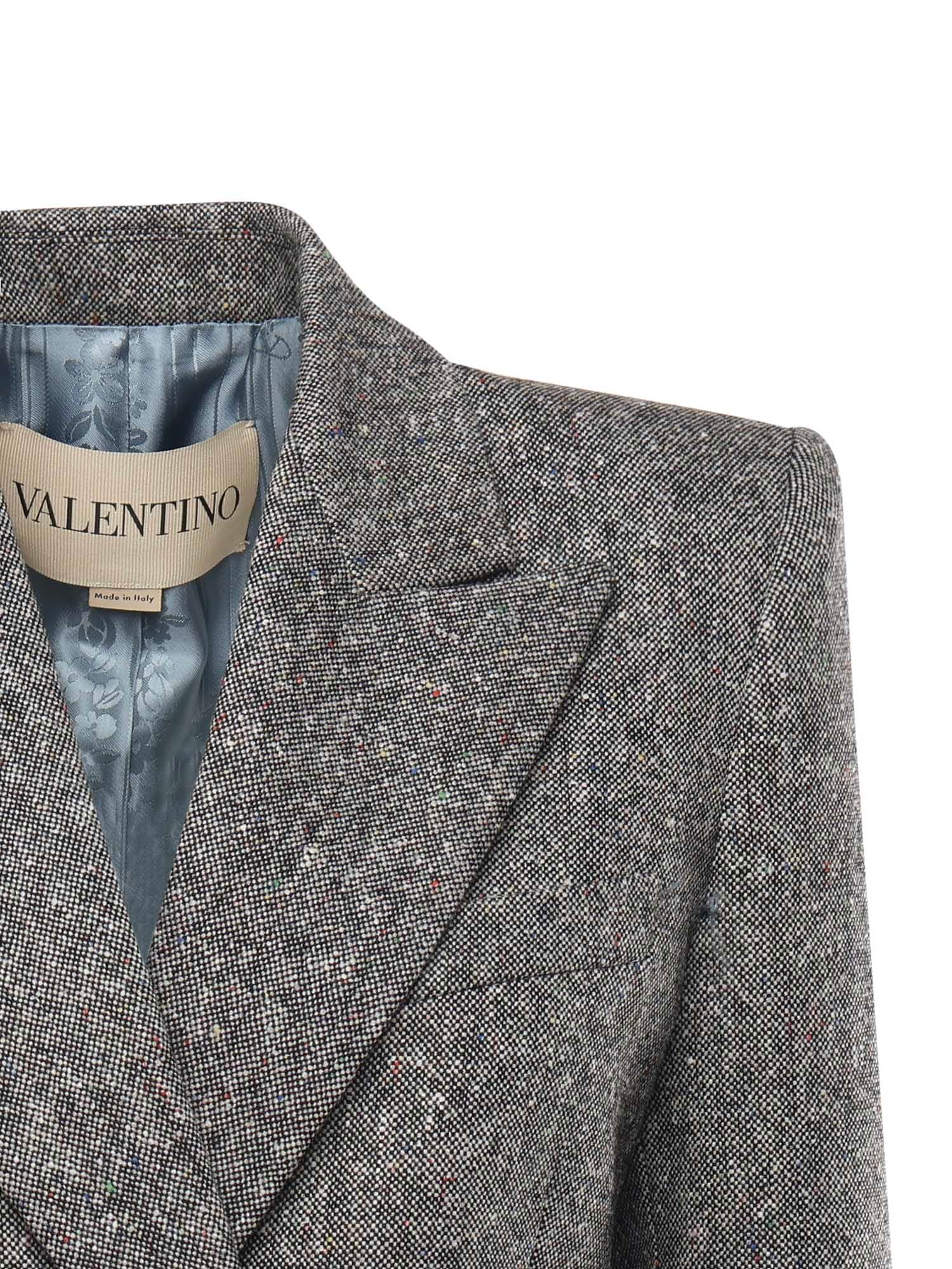 Valentino Double-breasted Natte Buttoned Blazer In Animal Print