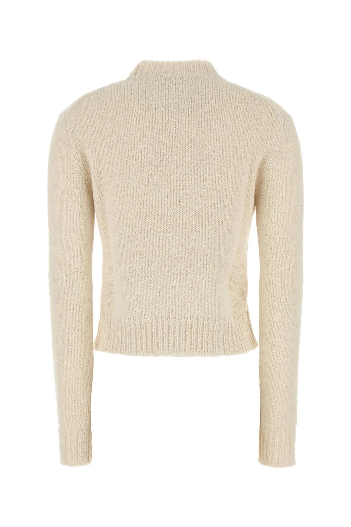 JIL SANDER IVORY ALPACA BLEND SWEATER 