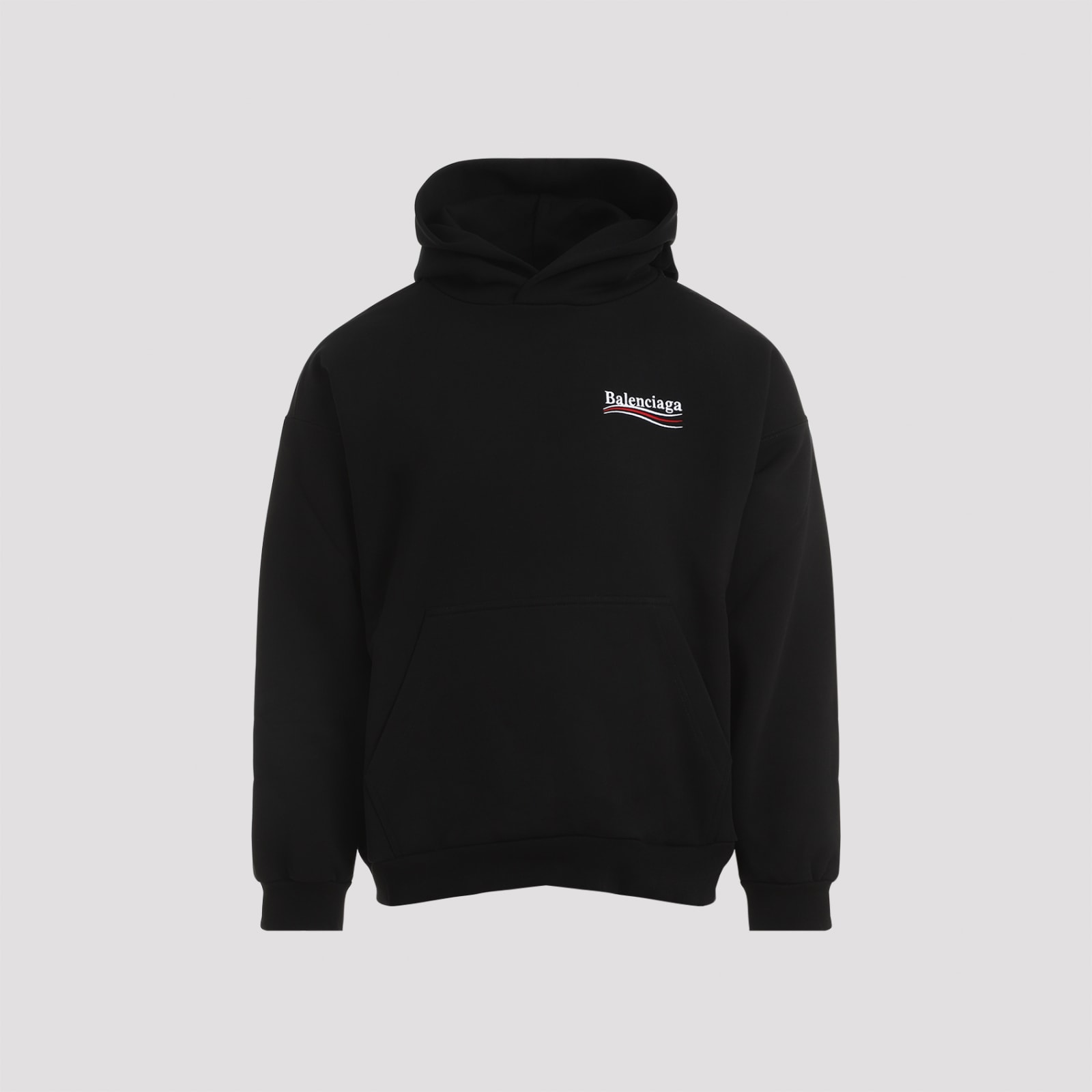 Shop Balenciaga Medium Fit Hoodie In Black White