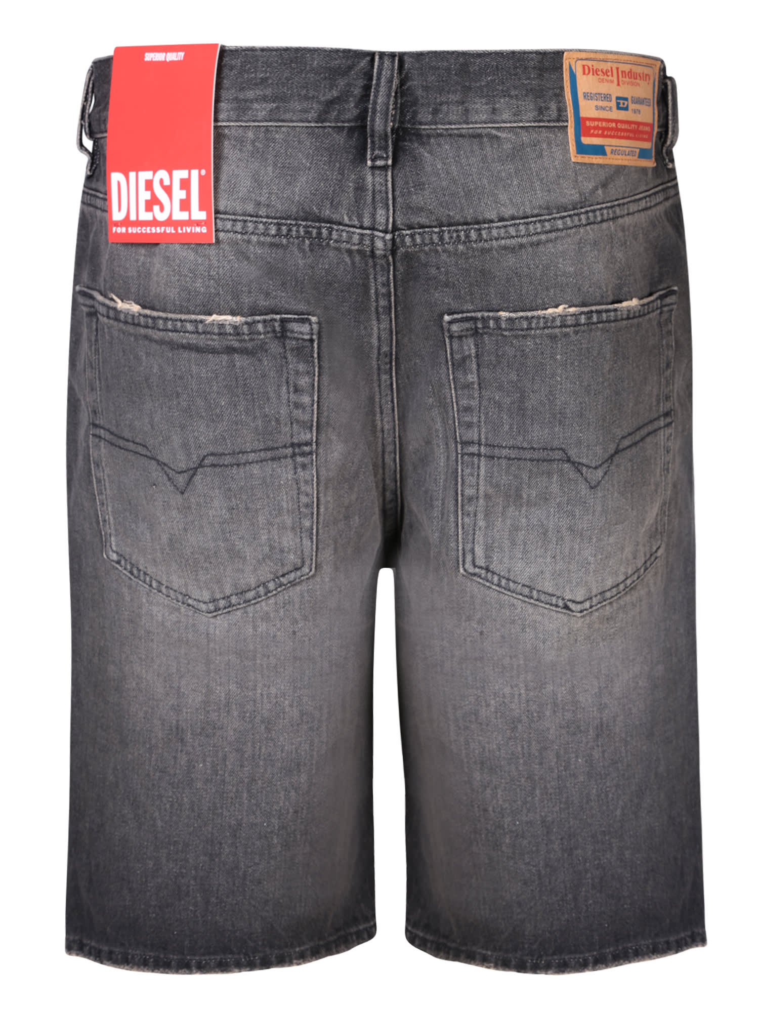 Shop Diesel Regular Black Shorts