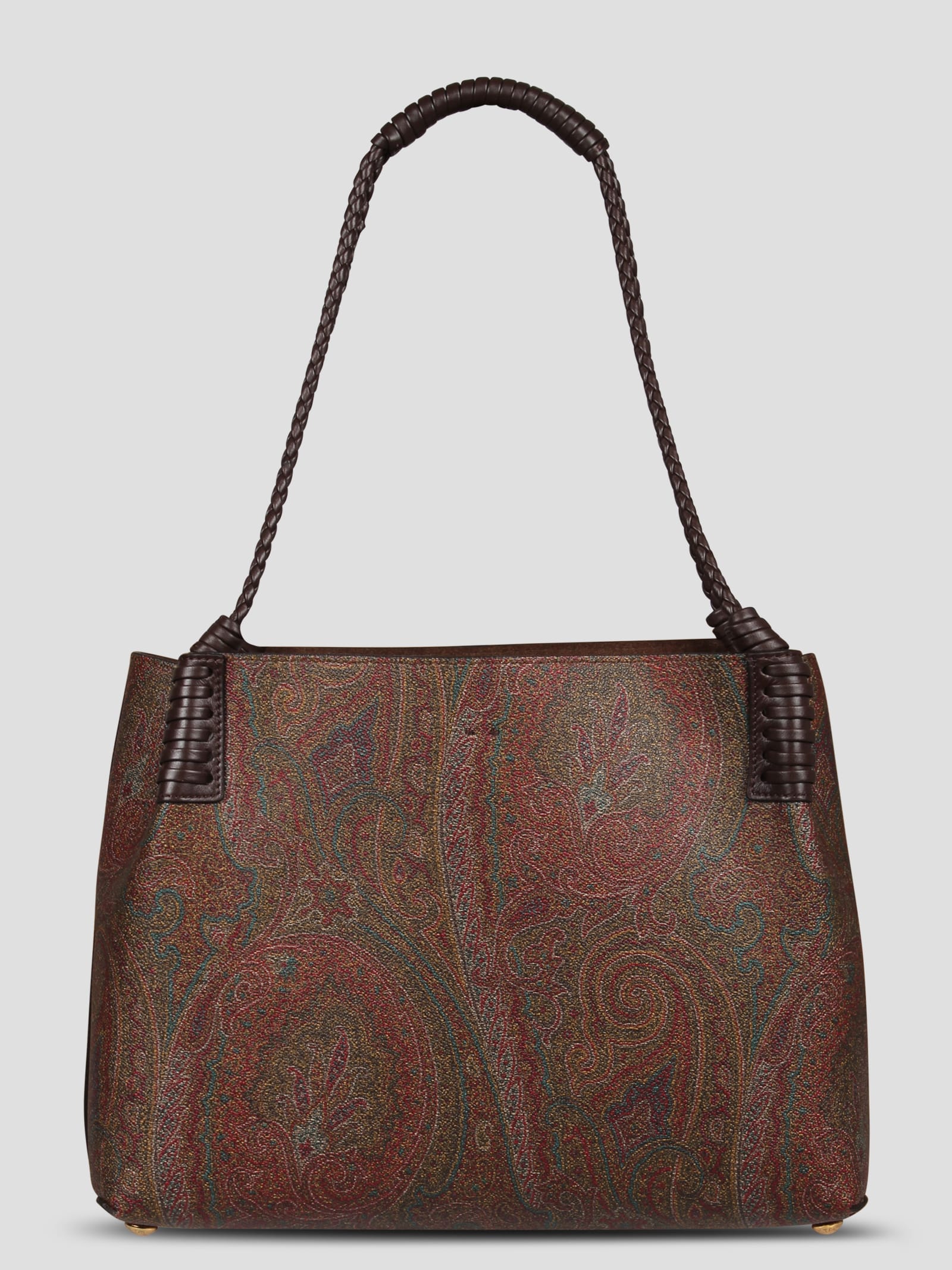 Shop Etro Paisley Mini Libra Shopping Bag In Brown