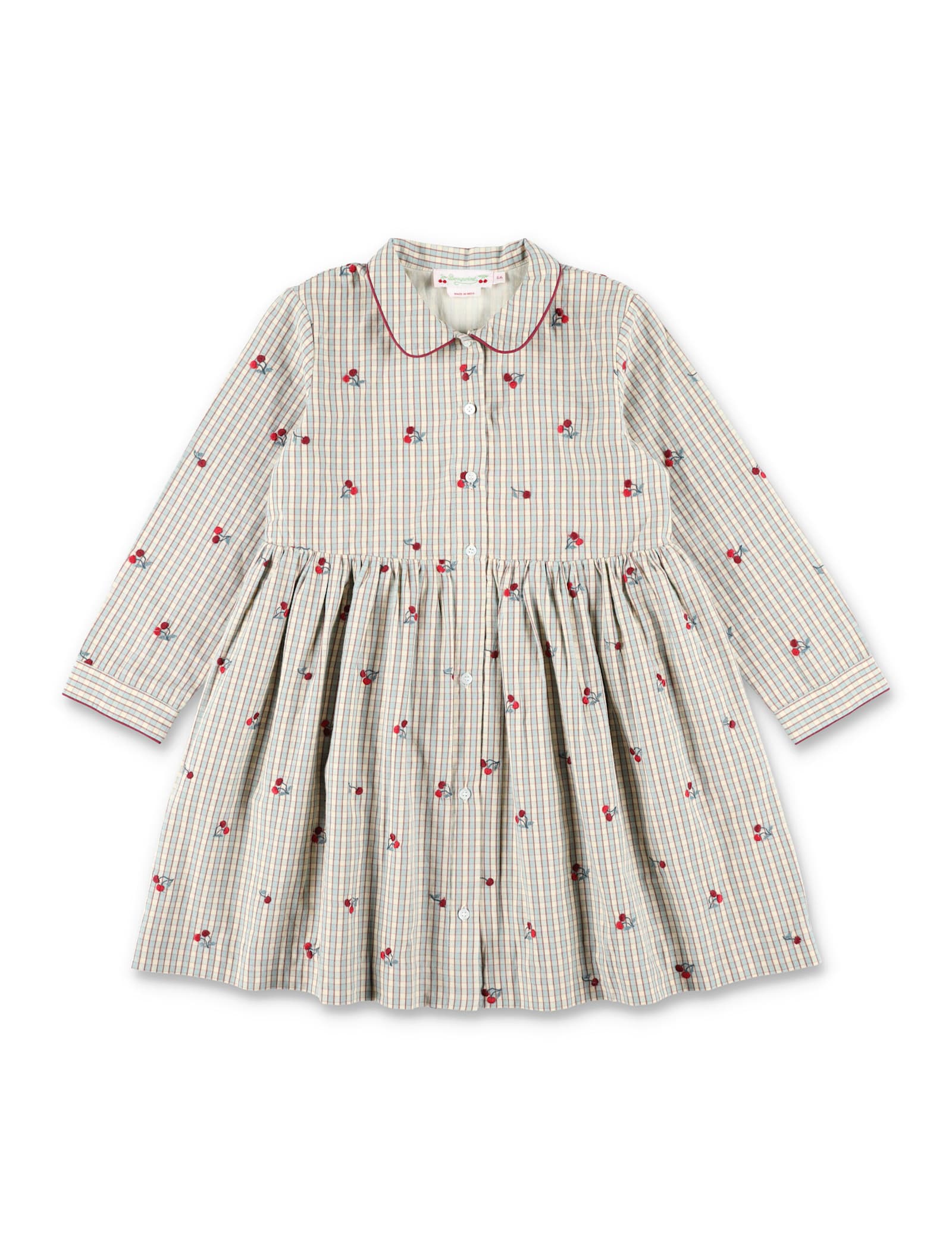 Bonpoint Janessa Girls Dress With Cherry Embroidery In Multi