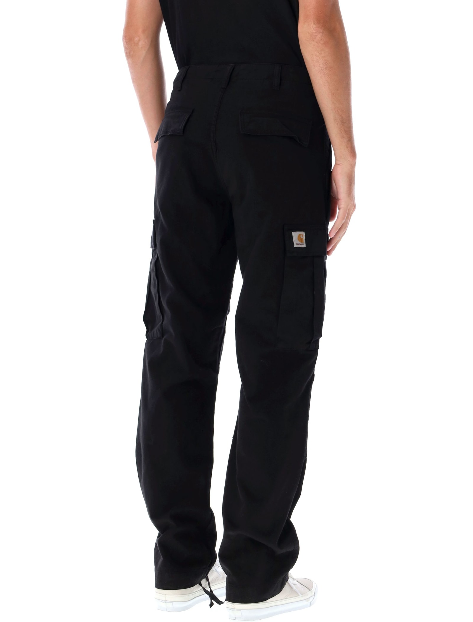 Shop Carhartt Regular Cargo Pant - Garment Dyed Twill In Black