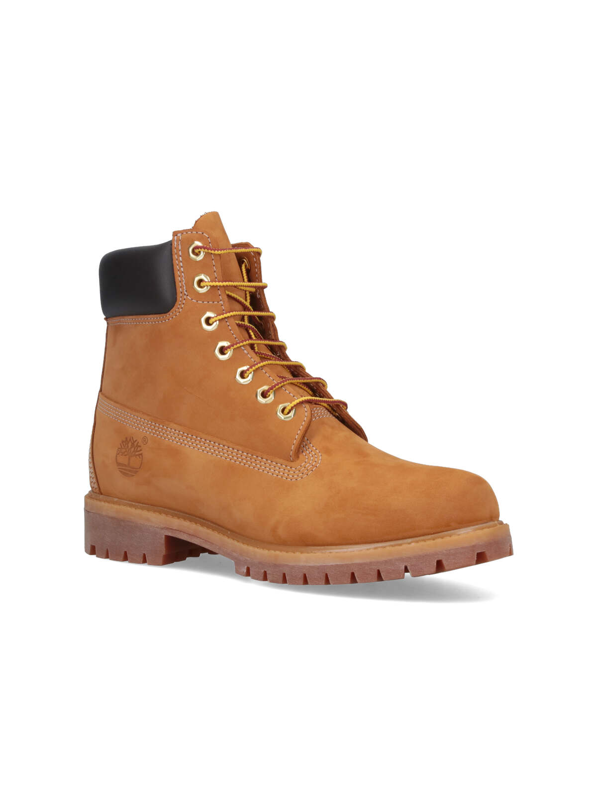 Timberland Rugged Tan Leather Boots With Padded Collar In Sand