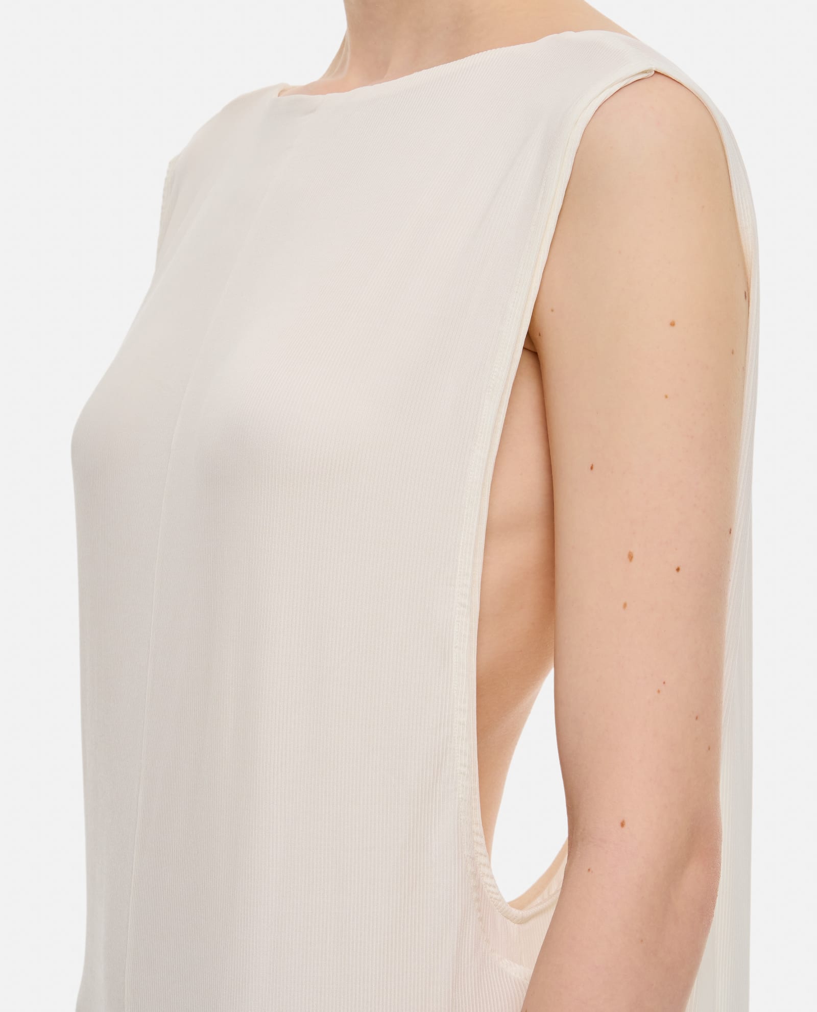 Shop Jacquemus Backless Long Dress In White