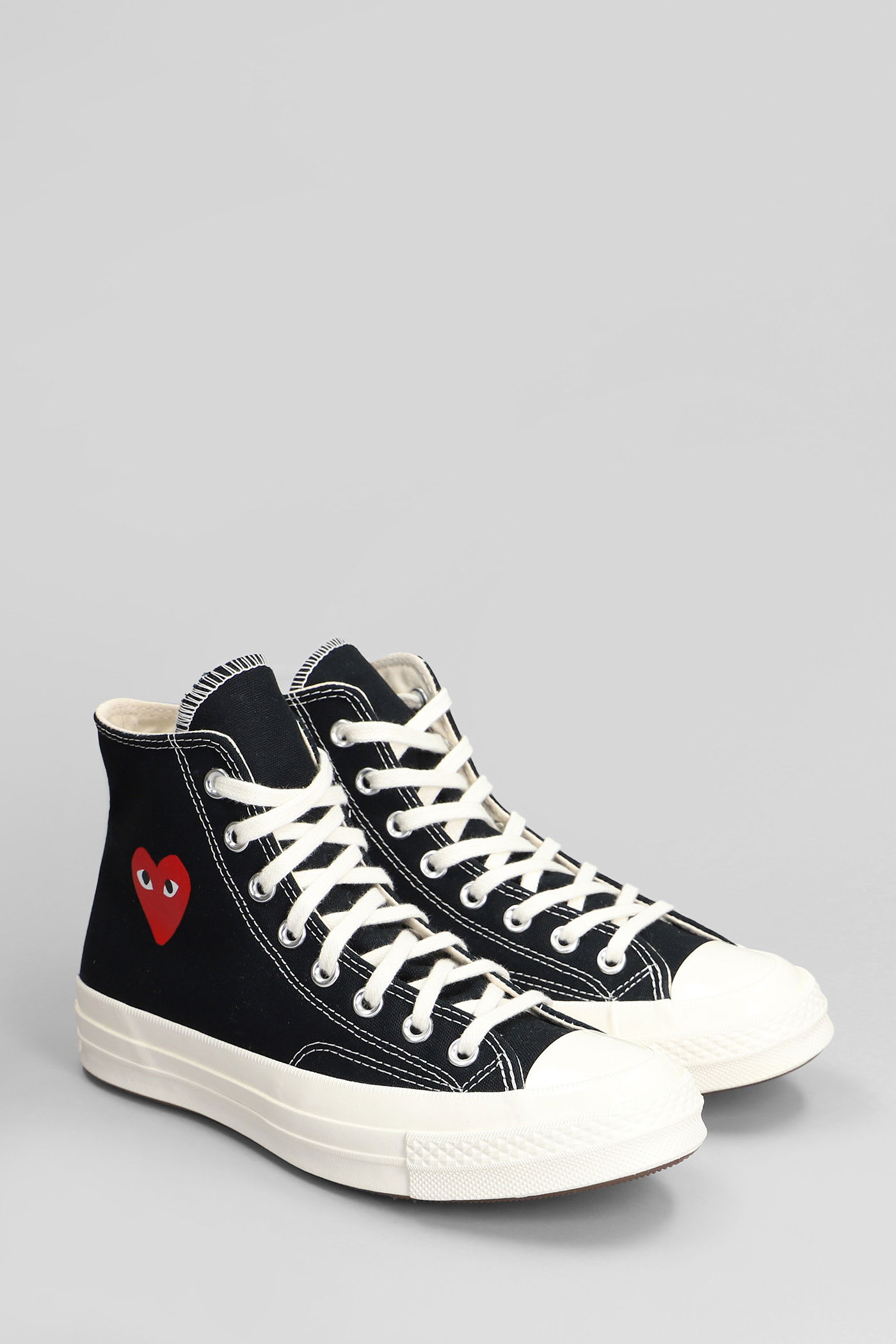 Comme Des Garçons Play Chuck 70 Cdg High Sneakers In Black Cotton In Black