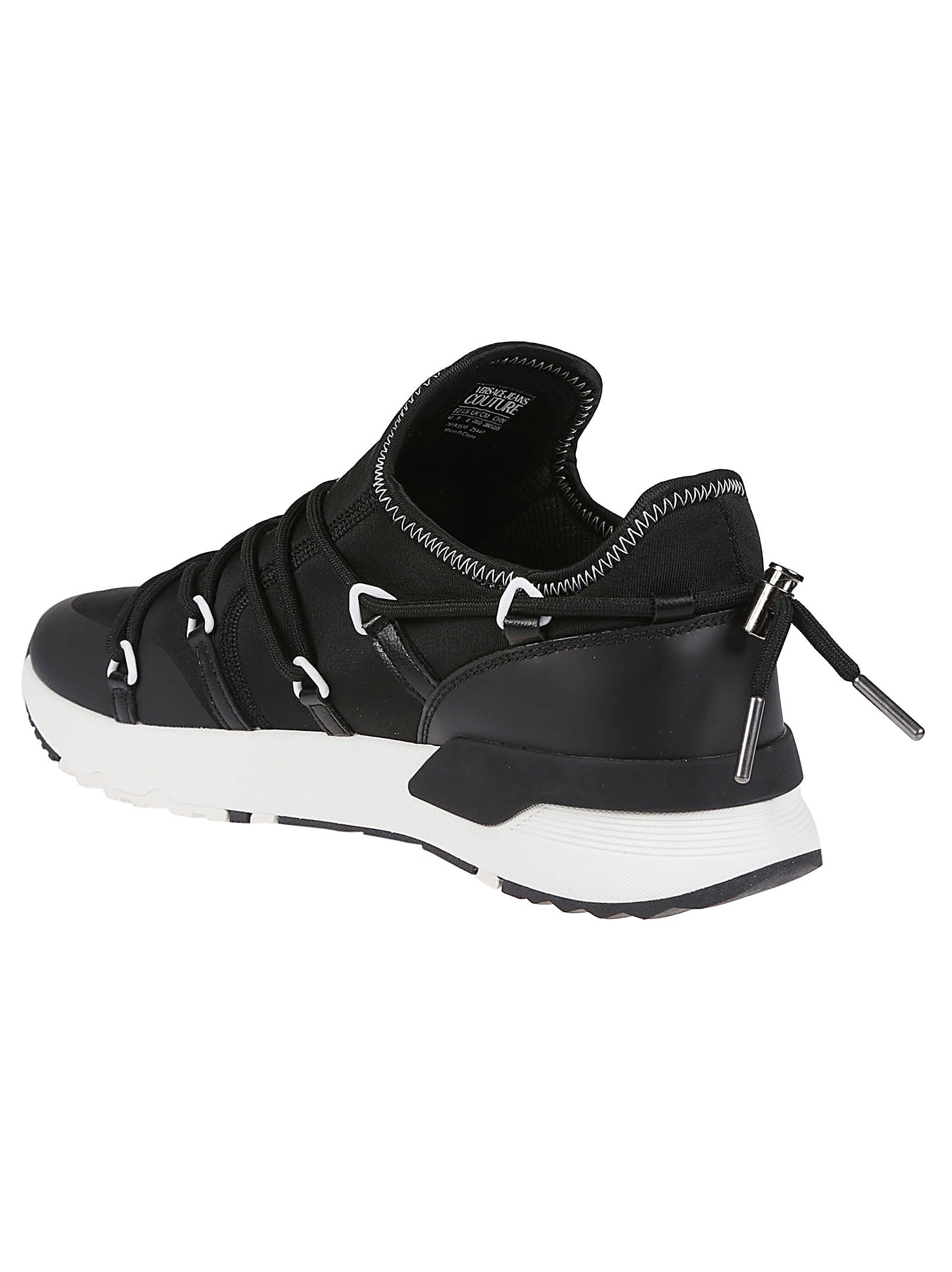 Versace Jeans Couture Black Sneakers In Black/white