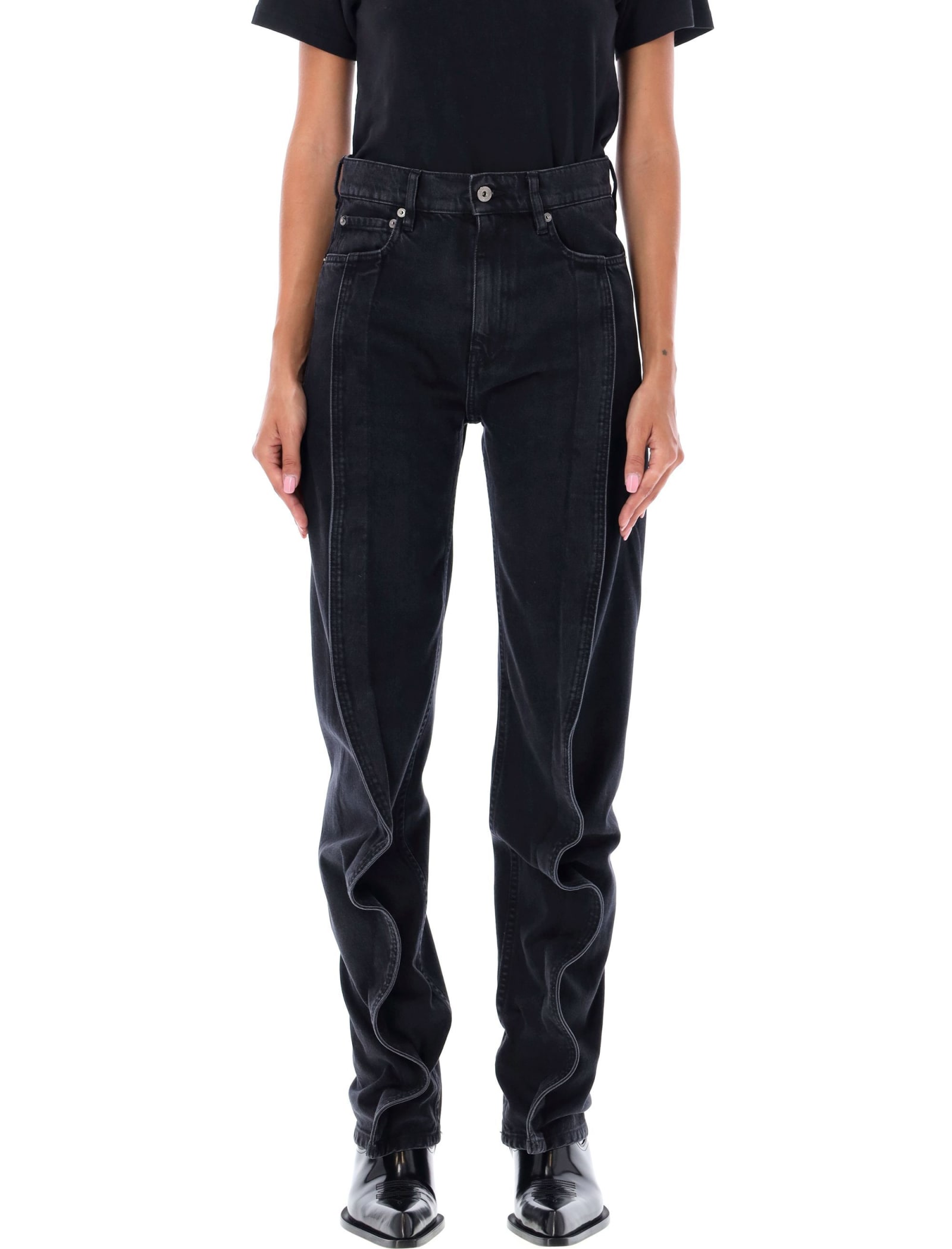 Shop Y/project Banana Denim Jeans In Black