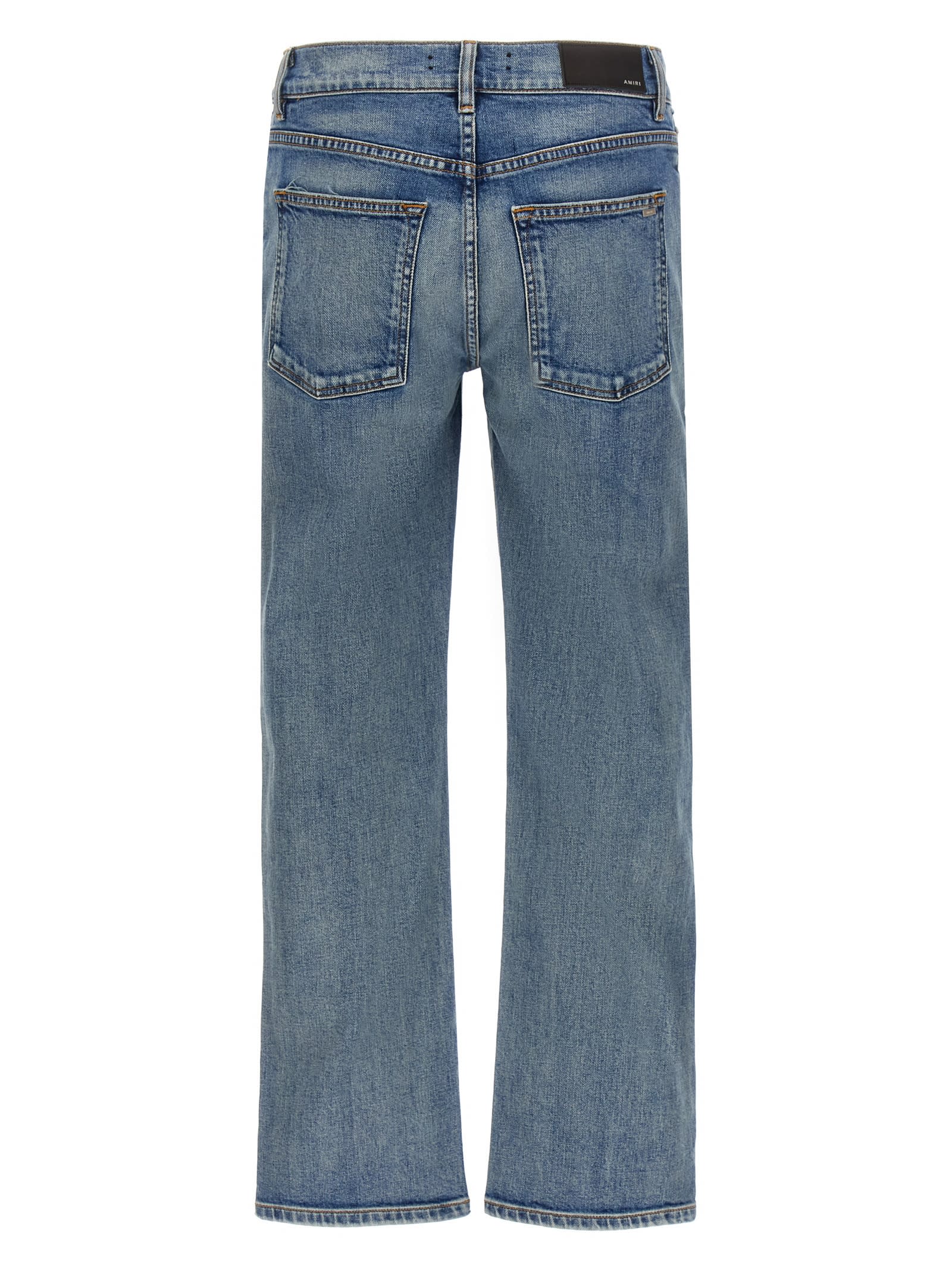 Shop Amiri Straight Jeans In Light Blue