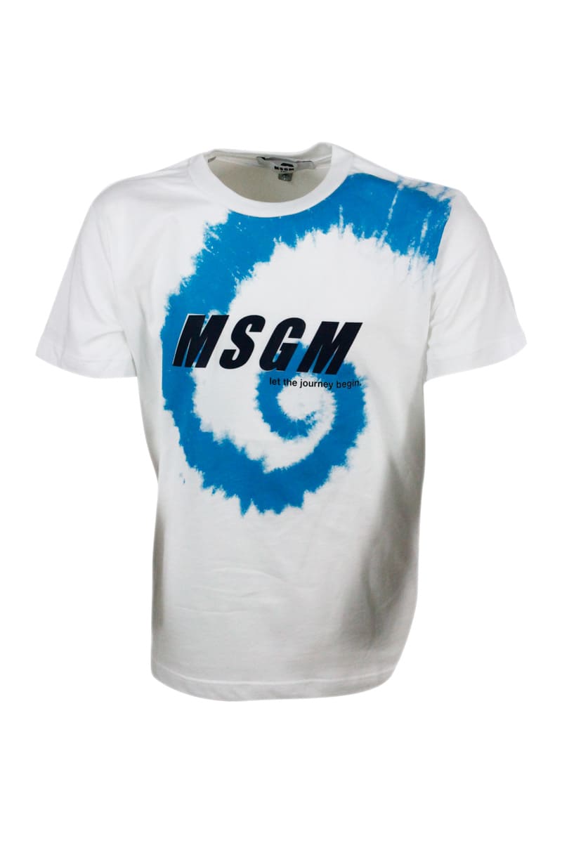 MSGM Short Sleeve Crew Neck T-shirt With Writing