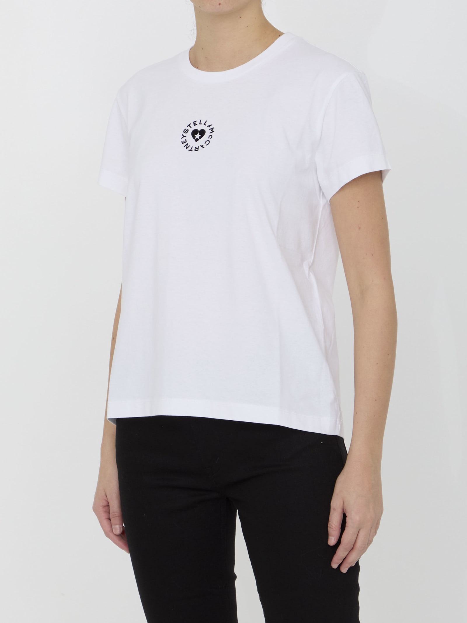 Shop Stella Mccartney Lovestruck Logo T-shirt In White