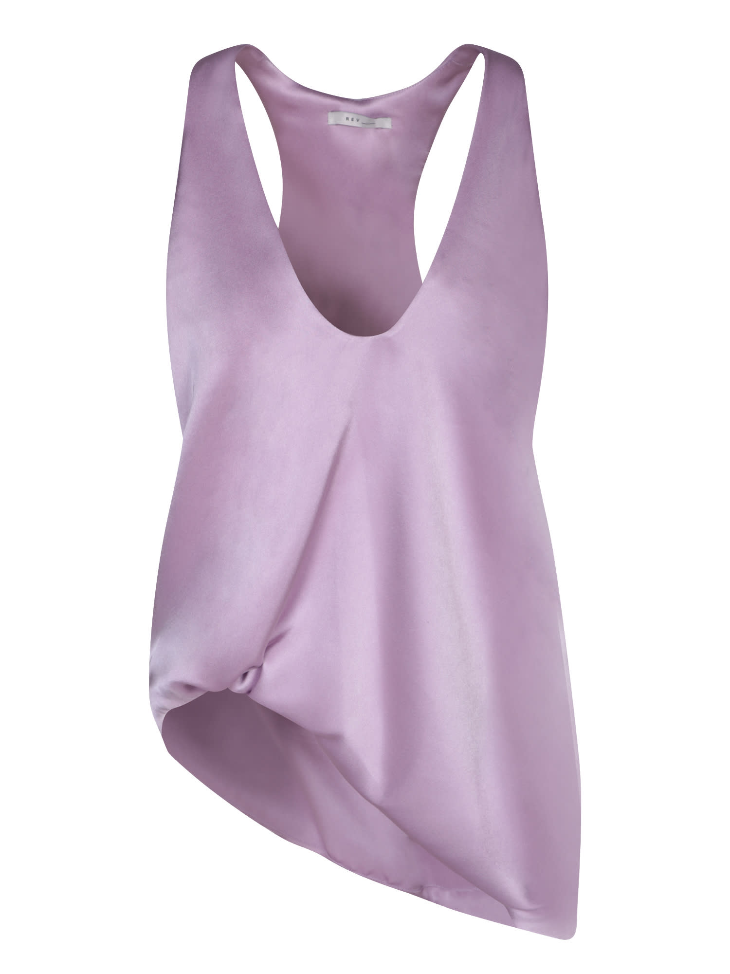 Shop Rev Asymmetrical Lilac Satin Top In Purple