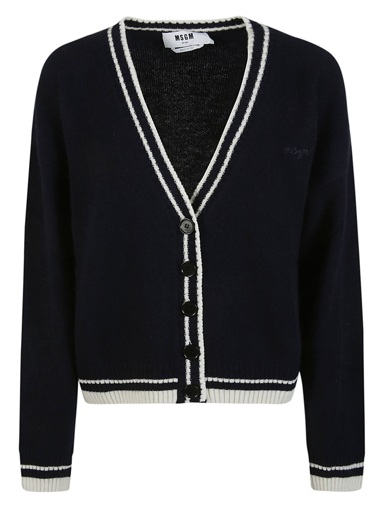 MSGM CARDIGAN WITH CONTRAST PROFILES