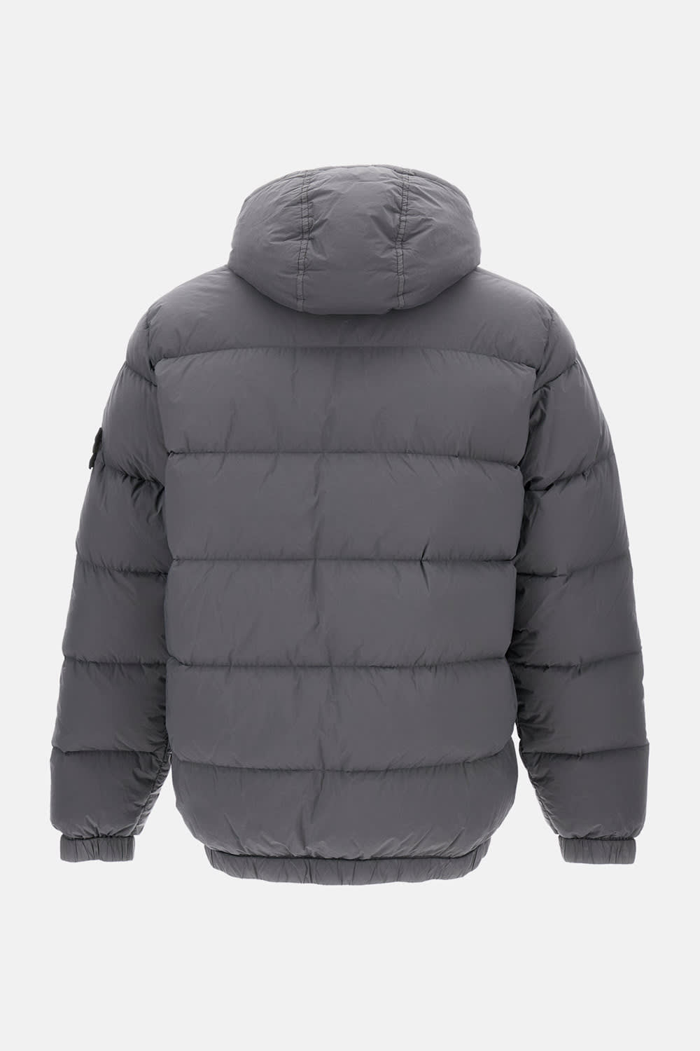 Stone Island Padded Puffer Jacket With High Collar In Gray