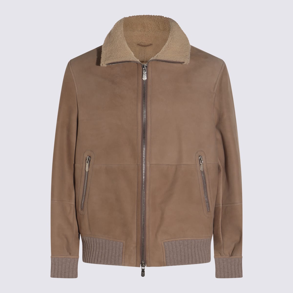 Beige Leather Jacket