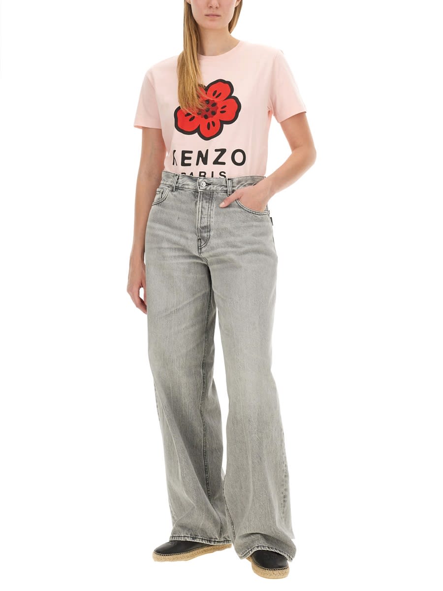 Shop Kenzo T-shirt With Logo In Pink