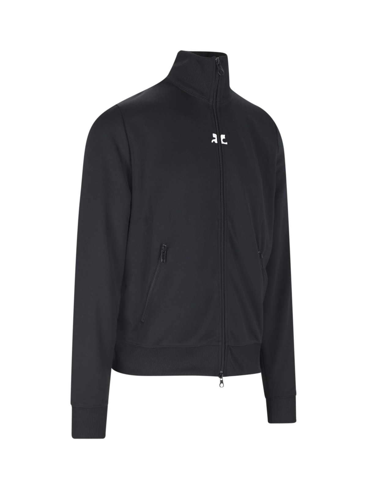 Shop Courrèges Zip Sweatshirt In Black