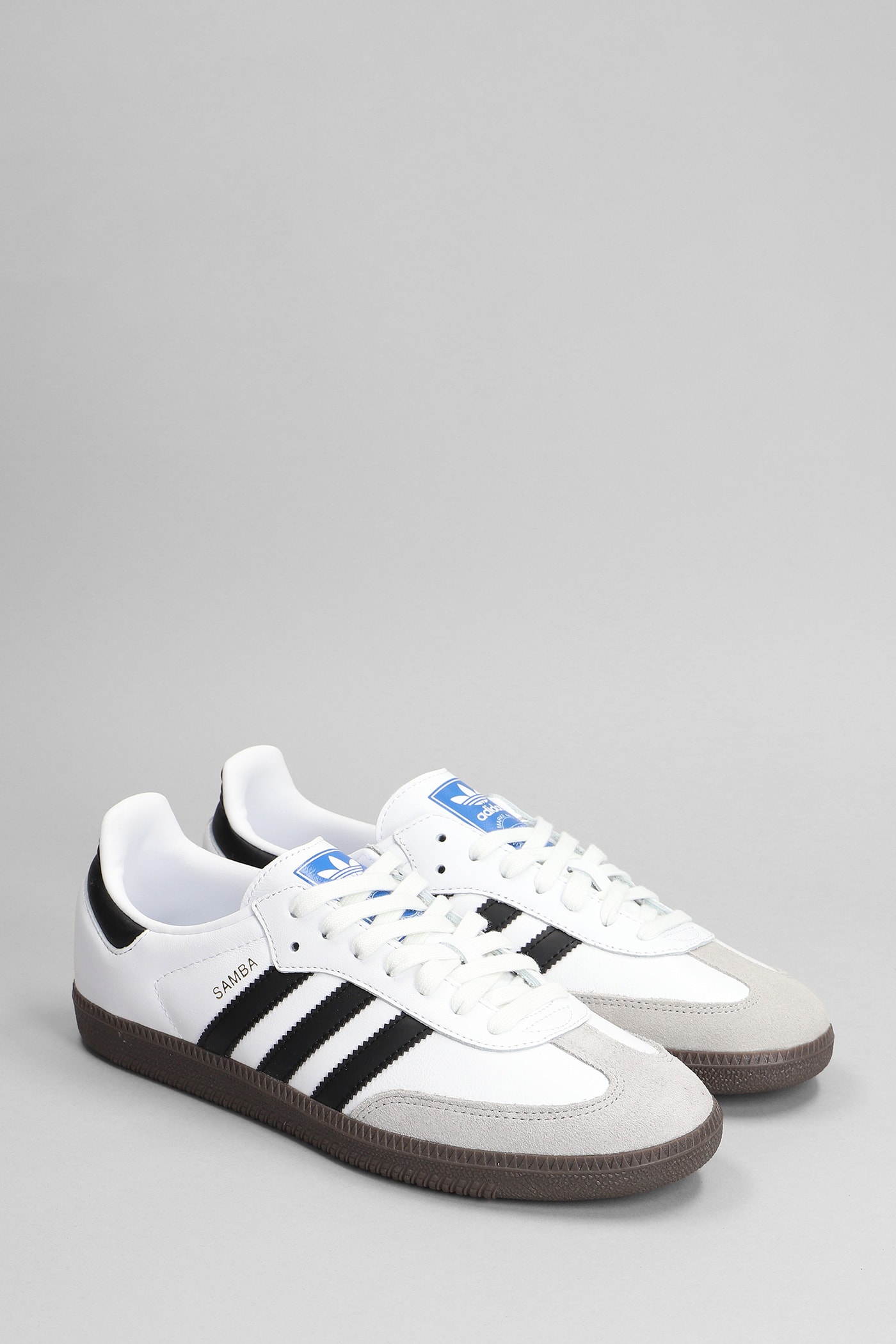 Adidas Originals Adidas Men's White Core Black Gold Me Sambae Suede And Leather Low-top Trainers In White