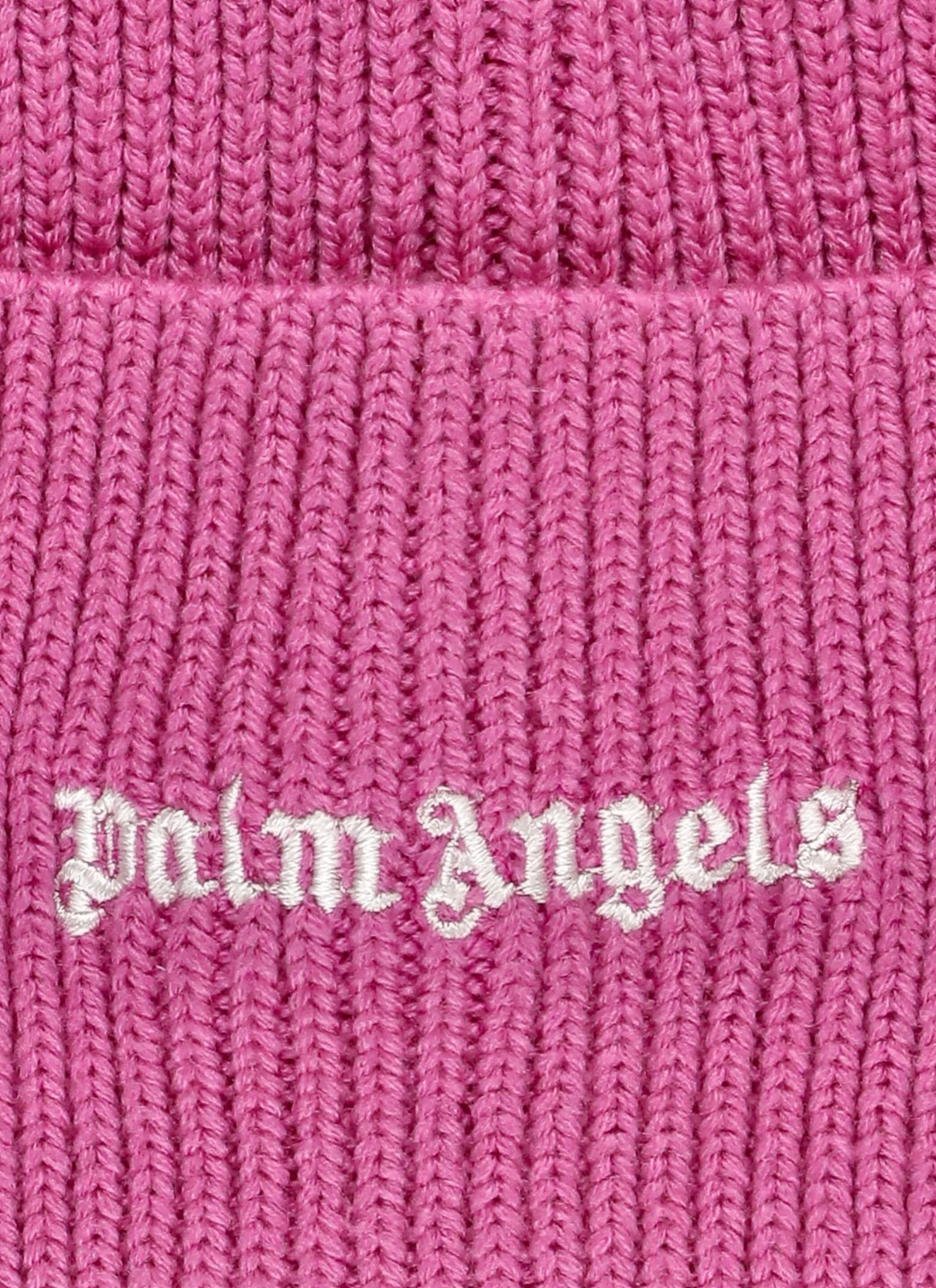 Shop Palm Angels Logoed Beanie Hat In Fuchsia