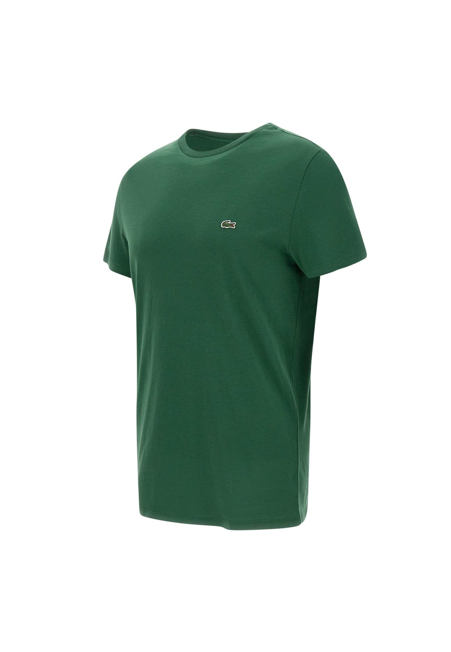 Shop Lacoste Pima Cotton T-shirt In Green