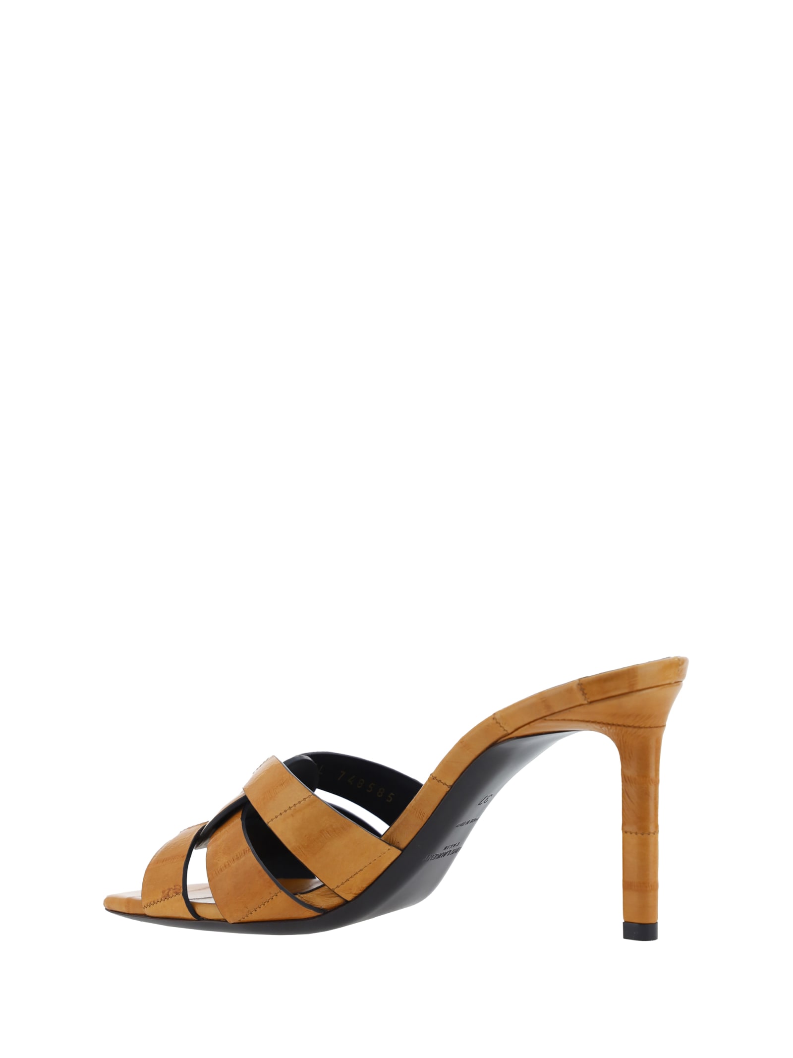 Saint Laurent Tribute Mule Sandal In Brave Beige