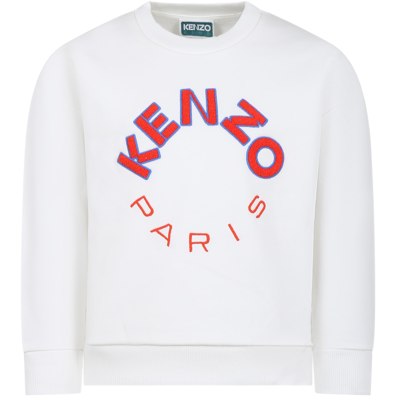 Shop Kenzo Ivory Sweatshirt For Boy With Logo In Avorio