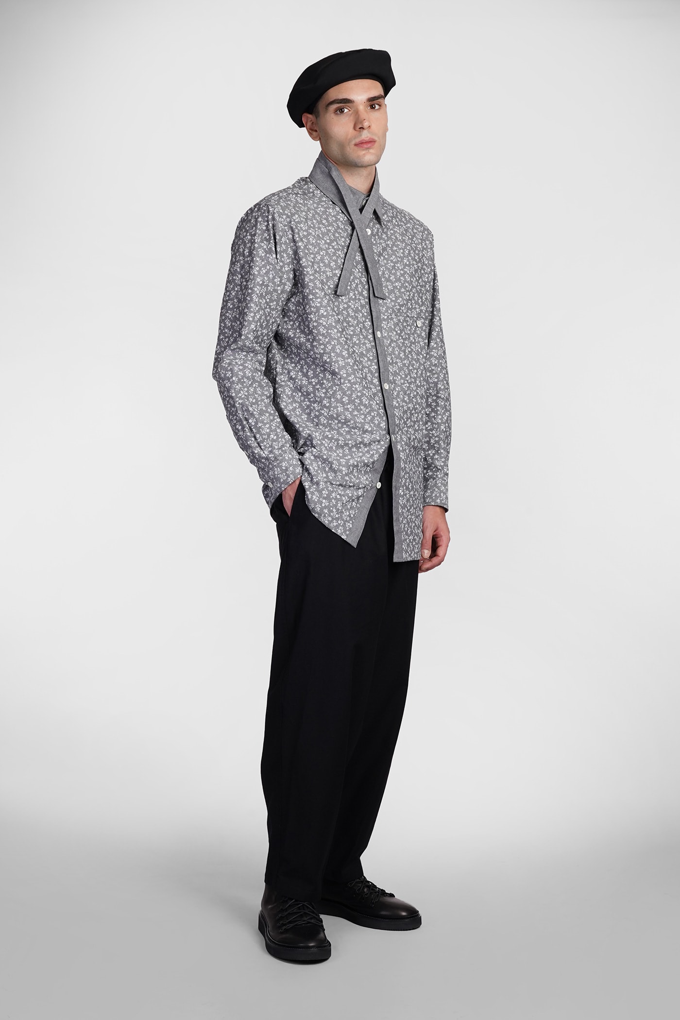 Shop Yohji Yamamoto Pants In Black Cotton