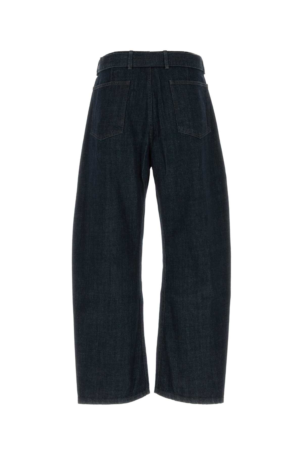 Lemaire Denim Wide-leg Twisted Belted Jeans In Blue