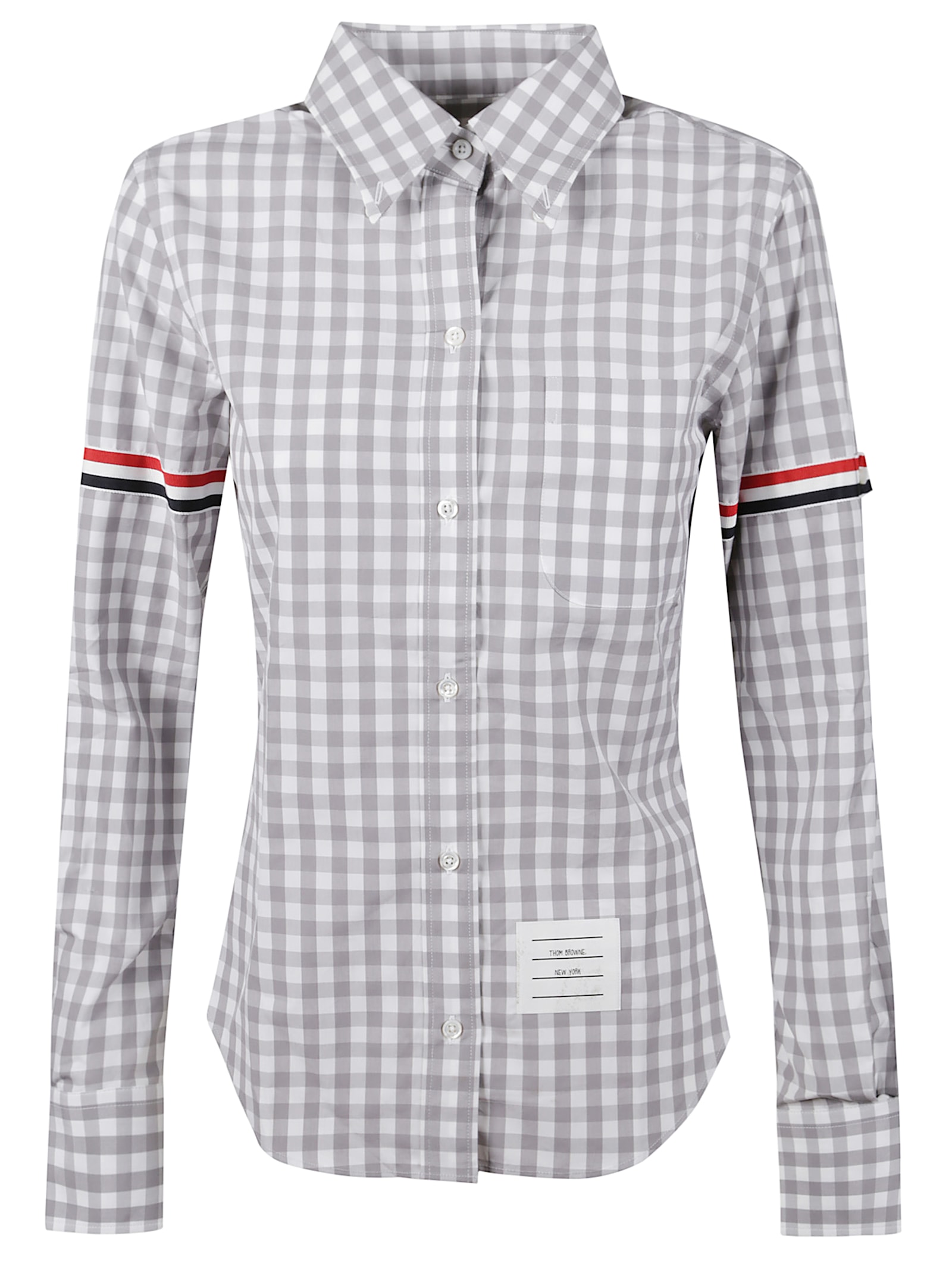Thom Browne Gray Classic Long Sleeve Point Collar Shirt In White