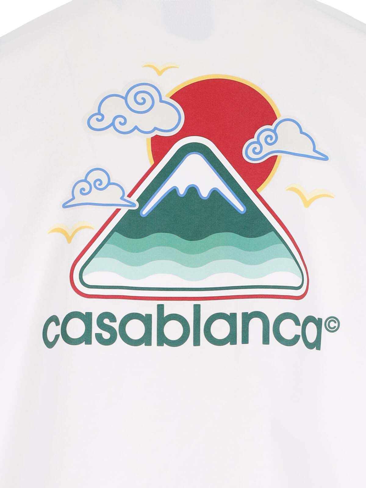 Casablanca Mountains Waves Screen T-shirt In White